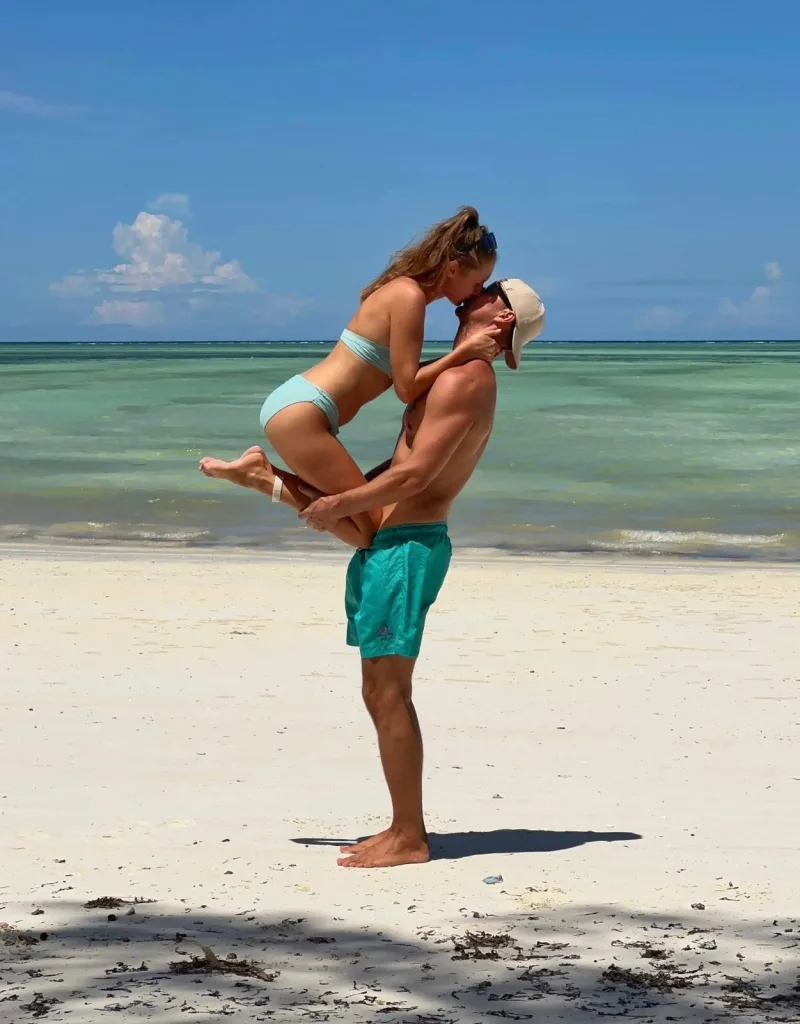 Michael and Kamila, your hosts, on Paje beach